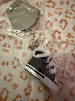 Shoe Keychain w/ Skull Charm