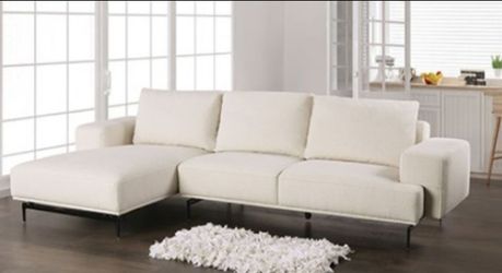 Brand New Linen White Modern Style Sectional Sofa