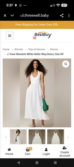J. CREW SIZE SMALL NWT WHITE HALTER DRESS