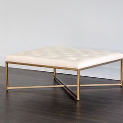 Modern Leather Cocktail Ottoman