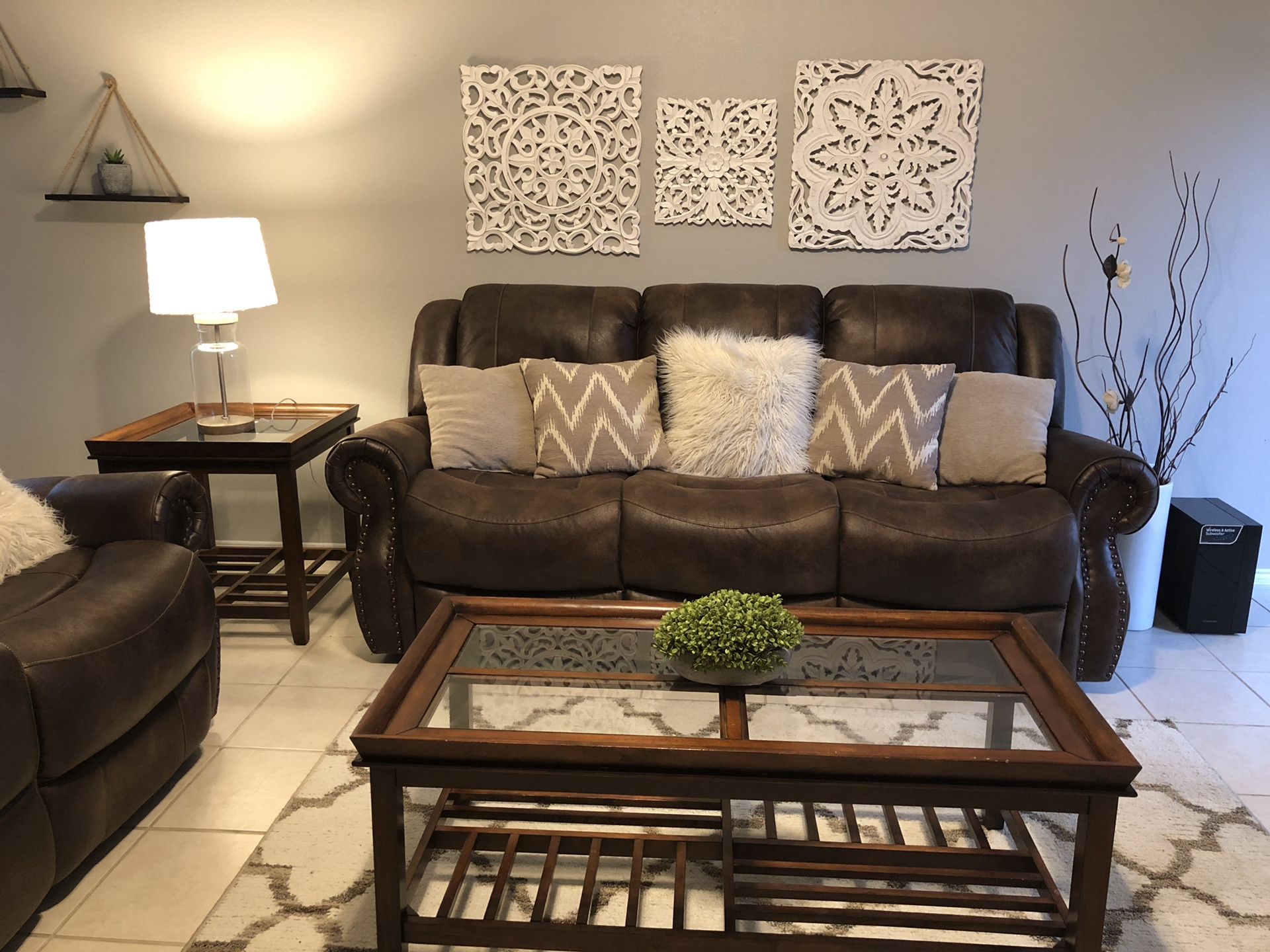 Coffee table and end tables