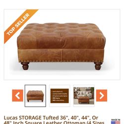 Leather Ottoman 
