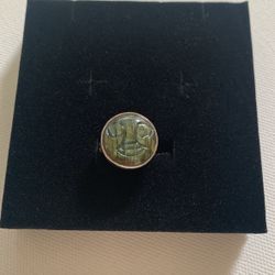 Sterling Silver Ring with Face in Labradorite Stone Size 7