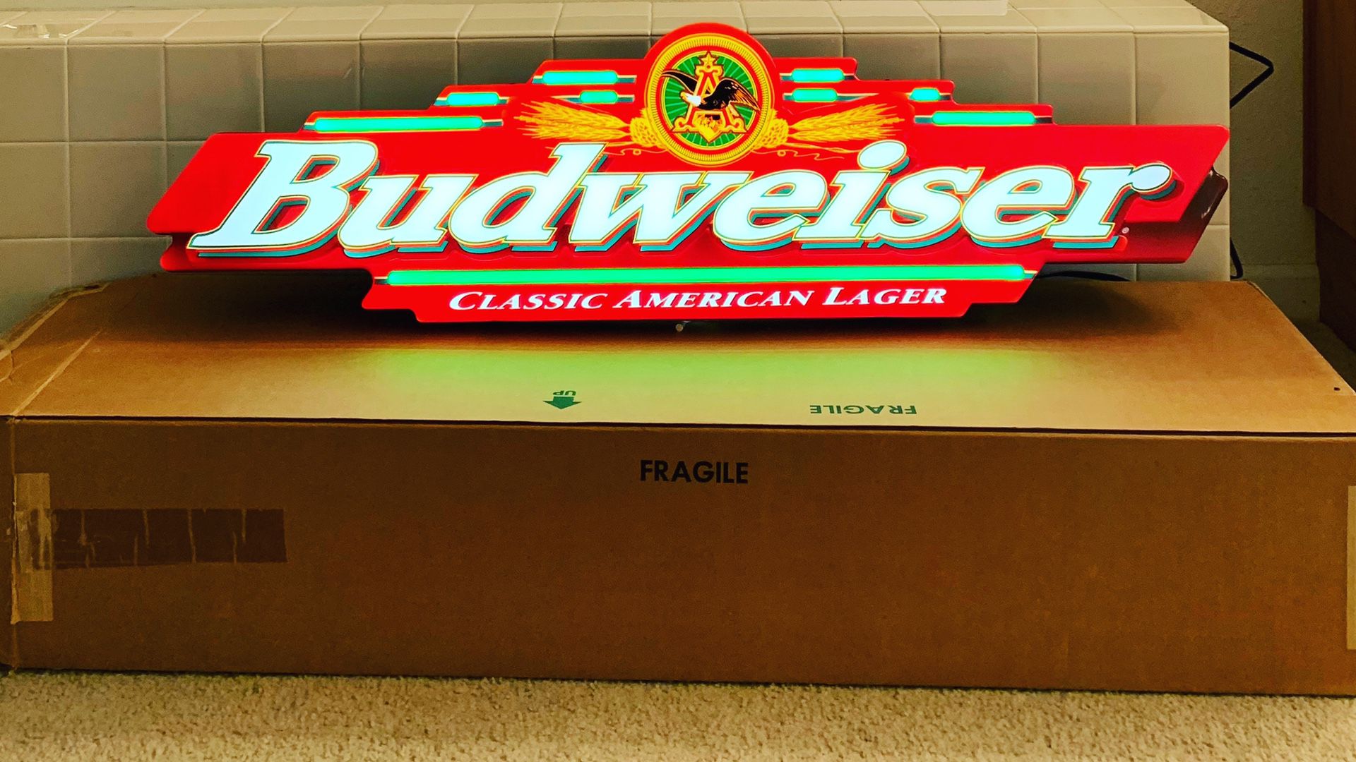 Budweiser neon sign . New in the box