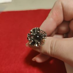 Clear Quartz Adjustable Flower Ring