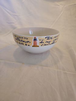 of 2 Vintage Thomson Pottery "By The Sea" Lighthouse Bowls