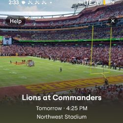 Lions Vs Commanders Tickets 