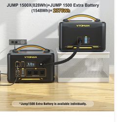 VTOMAN 1500W (3000W Peak) 828Wh Upgradable To 2376Wh Backup. WHY Suffer Storm Related Power Outage?