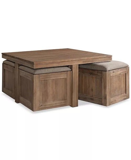 Coffee table with 4 storage ottomans