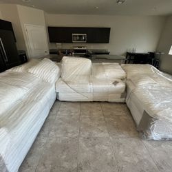 White Fur Sectional Couch Brand New 