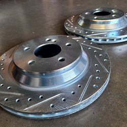 Rear pair rotors drill and slot Mercedes CL500 S430 S500