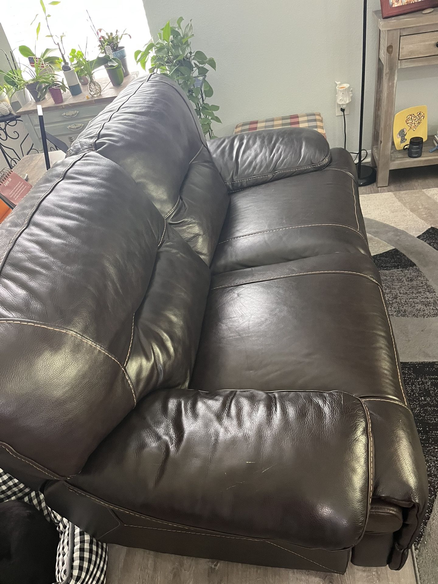 Real Leather Loveseat And Couch