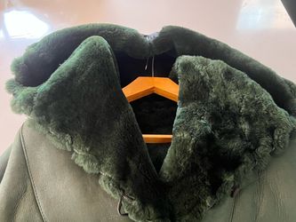 Green Leather Shearling Coat