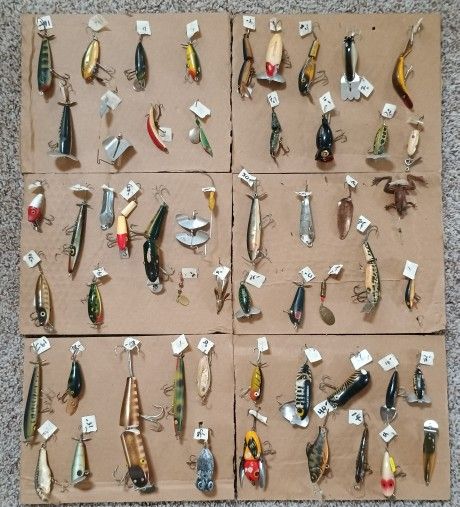 Only $200 Rare 54 Vintage Fishing Lures Collection Includes bass musky walleye trout salmon crappie bluegill See Our Other Great Art Sports Toys Antiq