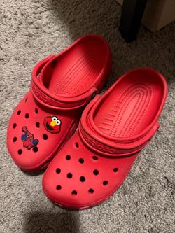 Red Crocs Classic Clogs with Jibbitz