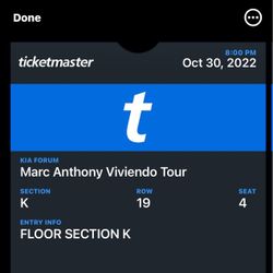 1. MARC ANTHONY  TICKET