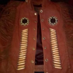 Leather Indian beeded Vest
