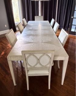 Rachael Ray Home Cinema Dining Table & 8 Upholstered Chairs – Beautiful Dining Set