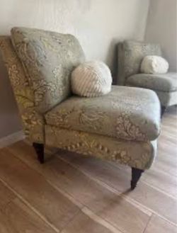 Comfy chairs slipper chair beige tan green blue ivory super cute cottage style