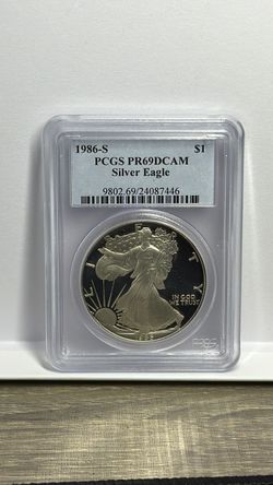 1986-S American Silver Eagle PCGS PR69DCAM