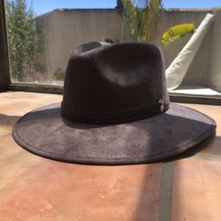 Grey Wide Brim Hat 