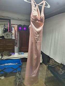 Pale Pink Satin formal gown
