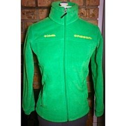 Columbia Oregon Ducks Apple Green Flanker Full-Zip Fleece Jacket Size M 10/12