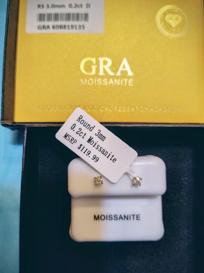 Moissanite Sterling Silver Earrings 