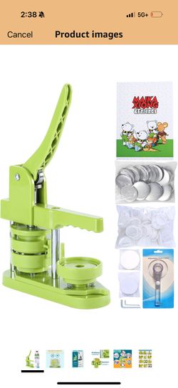 Button Maker Machine 58mm - (3rd Gen) Installation-Free 58mm(2.25in) DIY Pin Badge Button Maker Press Machine Badge Punch Press with Free 100pcs Butto