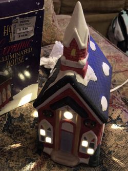Vintage Ceramic lighted Christmas house