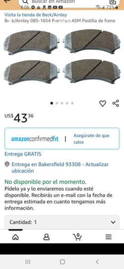 Beck arnley  085 1654 premium ASM pastillas de frenos