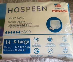 Pampers for adults, size Xtra- Large, 6 dollars each package