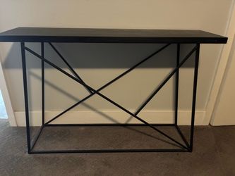 Black Metal Console Table with X-Base