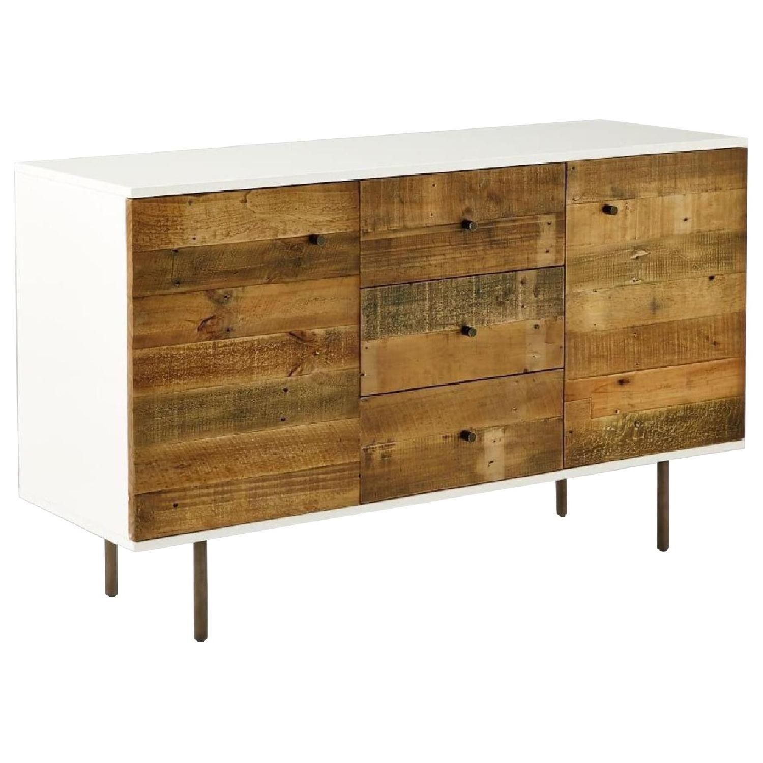 West Elm Reclaimed Wood & Glossy White Buffett/Credenza