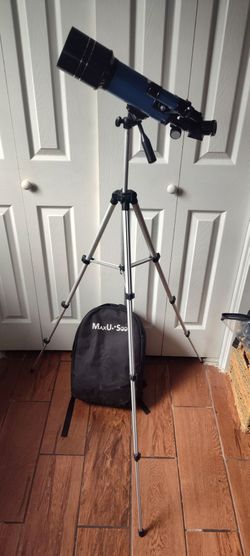 Max U See telescope and backpack