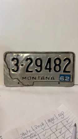 1962 Montana Vintage License Plate