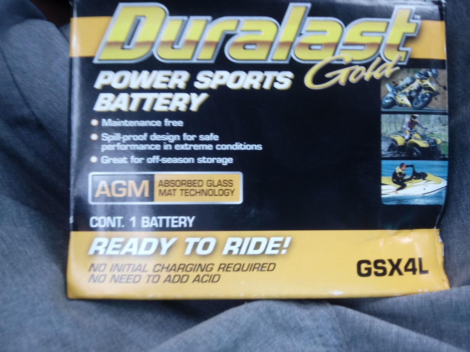 Gsx4l duralast power sports battery