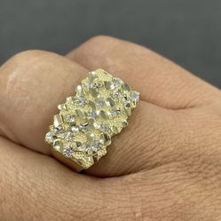 10k Solid Gold Stone Nugget Ring 