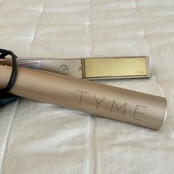 TYME Iron Pro 2-in-1 Curling Iron & Hair Straightener – Rose Gold  (like new)