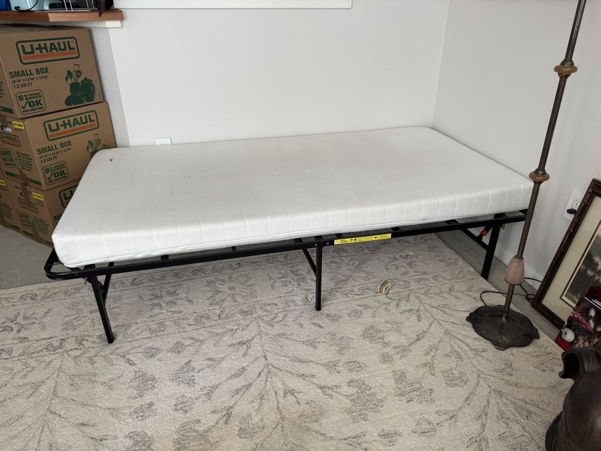 Two Twin Folding Bed frames And IKEA Mattresses