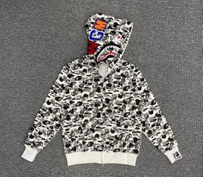 black and white bape hoodie