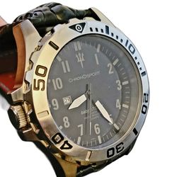 RARE Chronosport Baby Storm 50mm Watch - Serviced - Crocodile Strap