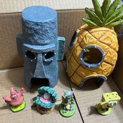 SpongeBob Fish Decor Set - Houses & Characters