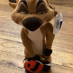 Disney World Parks Lion King 12" Timon Plush W/ Ladybug Meerkat Stuffed New 