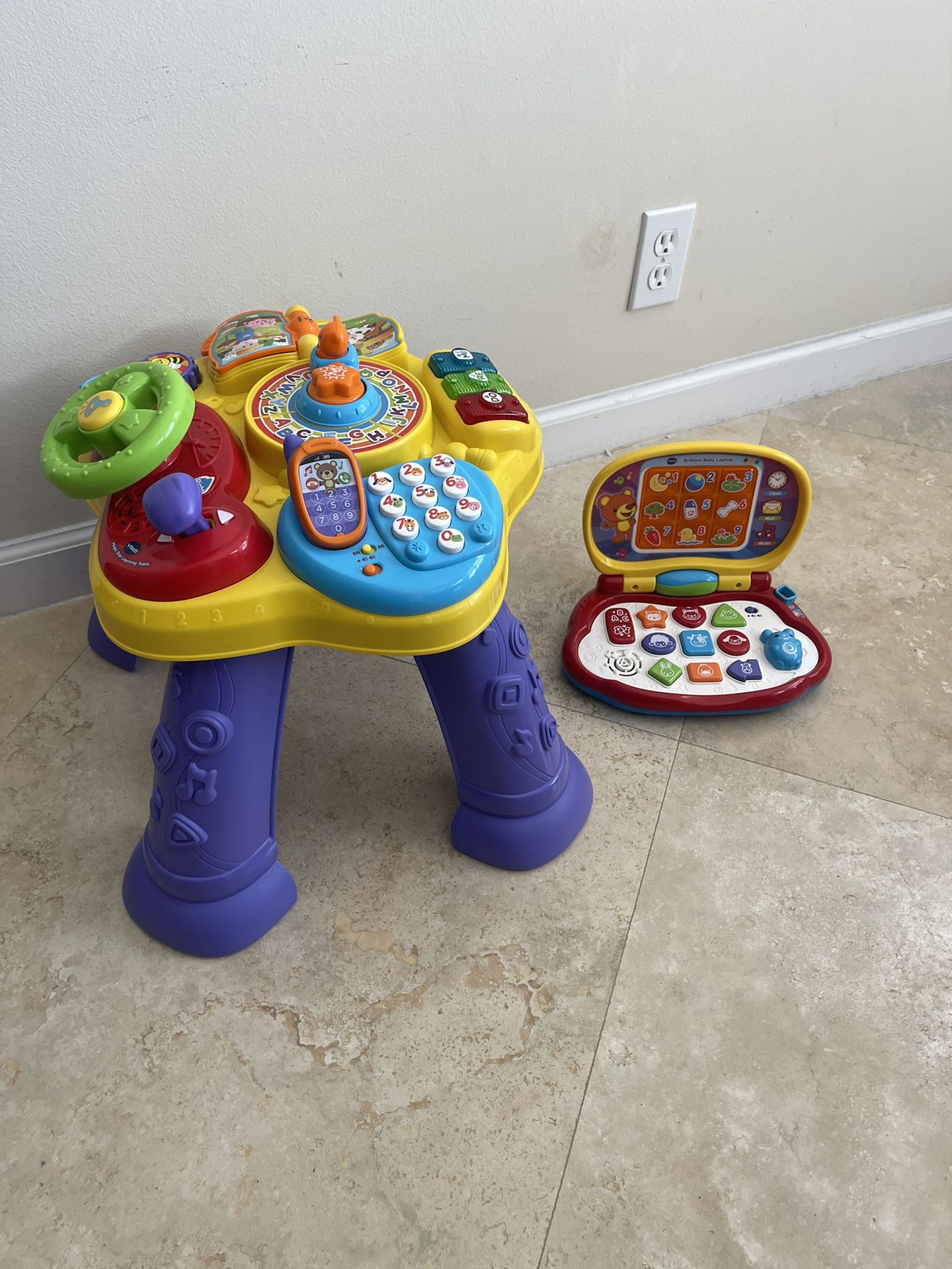 VTech Magic Star Learning Table and VTech Baby Laptop- WITH MUSIC- WORKING PERFECT- LIKE NEW 