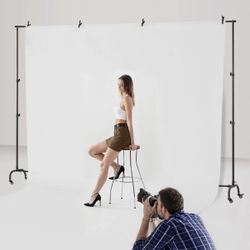 Backdrop Stand with Wheels, 7 x 10 ft Adjustable Photo Backdrop Stand Kit