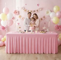 Pink Table Skirt