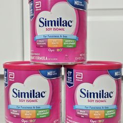 Similac Soy Isomil Infant Formula – 12.4 oz – 3 New Sealed Cans – Exp May 2026