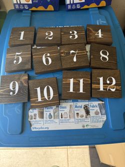 Wooden Table Numbers For Wedding Or Party