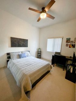 Full-size bed and clean mattress
